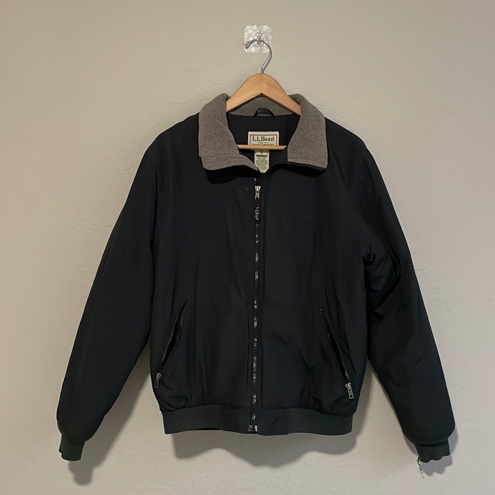 L.L. Bean Warm-Up Bomber Jacket, Fleece Lined Black Men’s Size M